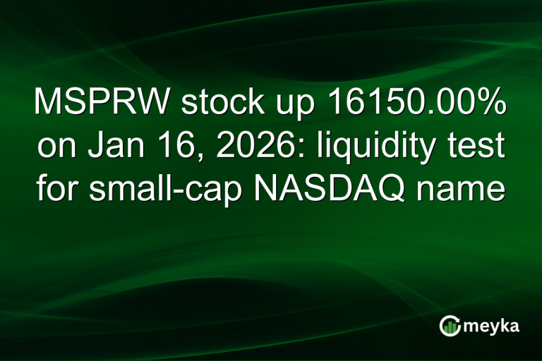 MSPRW stock up 16150.00% on Jan 16, 2026: liquidity test for small-cap NASDAQ name