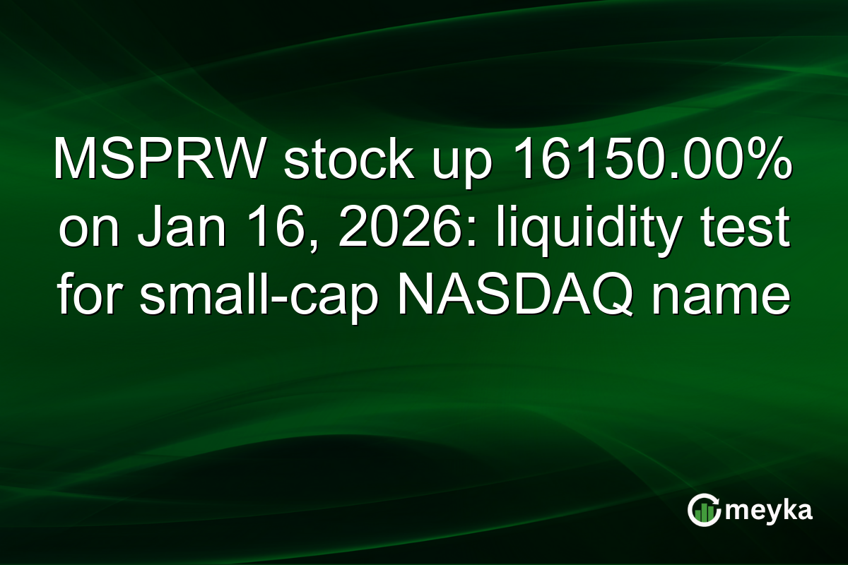 MSPRW stock up 16150.00% on Jan 16, 2026: liquidity test for small-cap NASDAQ name