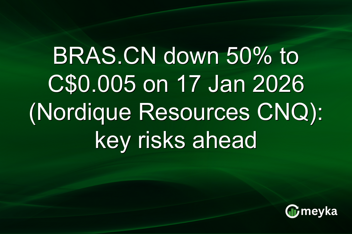 BRAS.CN down 50% to C$0.005 on 17 Jan 2026 (Nordique Resources CNQ): key risks ahead