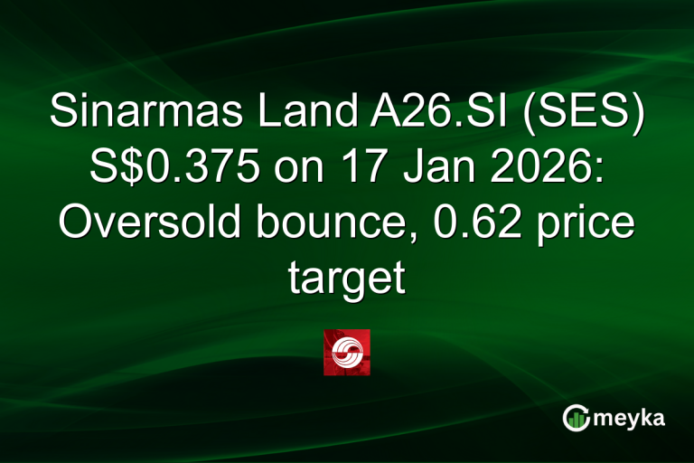 Sinarmas Land A26.SI (SES) S$0.375 on 17 Jan 2026: Oversold bounce, 0.62 price target