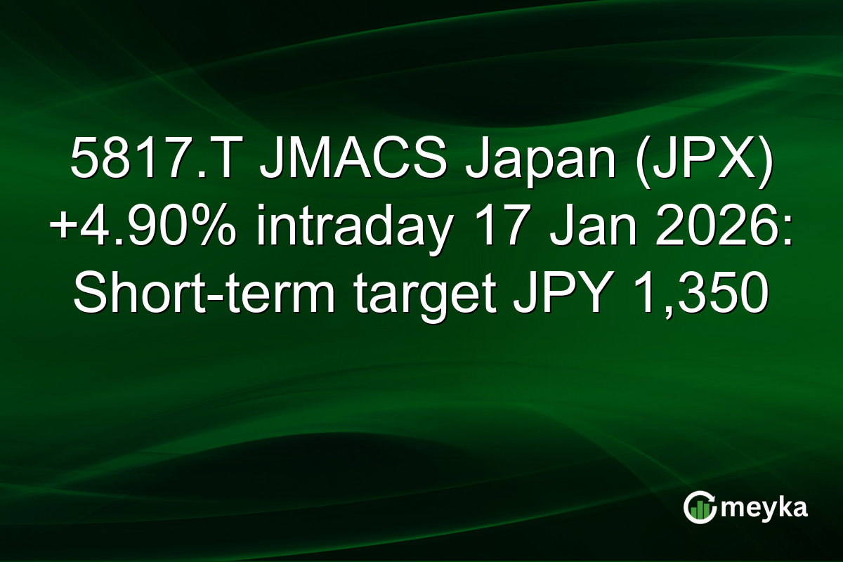 5817.T JMACS Japan (JPX) +4.90% intraday 17 Jan 2026: Short-term target JPY 1,350
