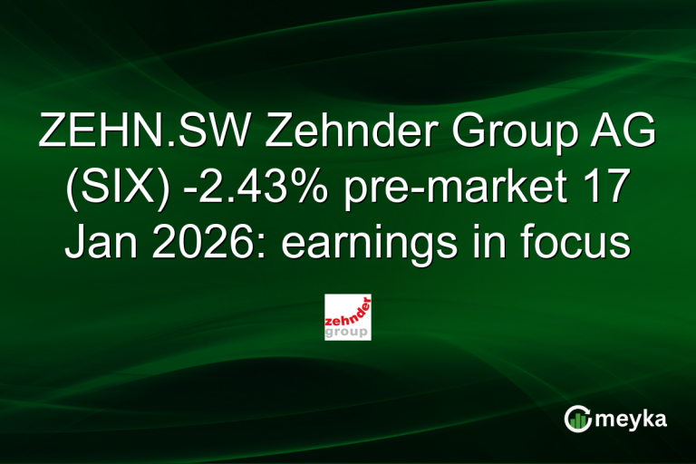 ZEHN.SW Zehnder Group AG (SIX) -2.43% pre-market 17 Jan 2026: earnings in focus