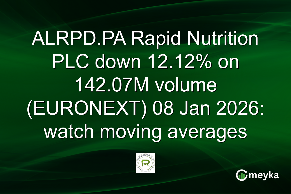ALRPD.PA Rapid Nutrition PLC down 12.12% on 142.07M volume (EURONEXT) 08 Jan 2026: watch moving averages