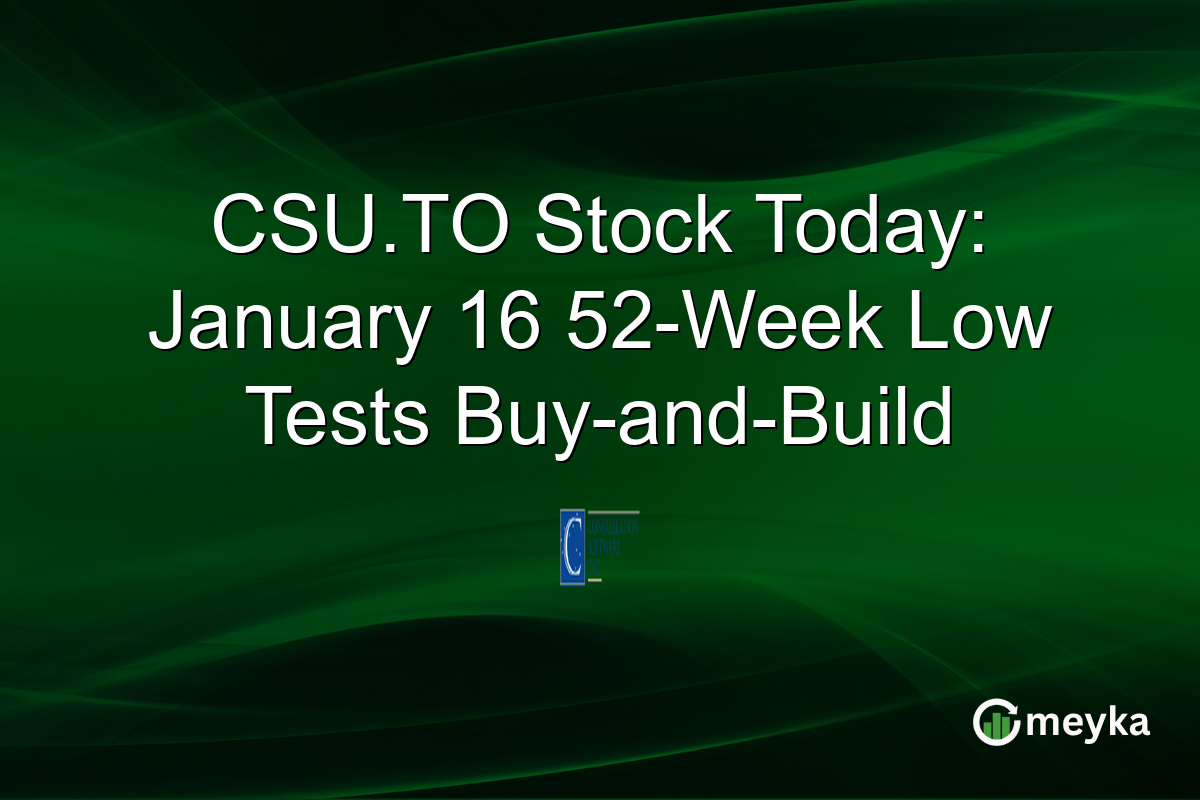 CSU.TO Stock Today: January 16 52-Week Low Tests Buy-and-Build