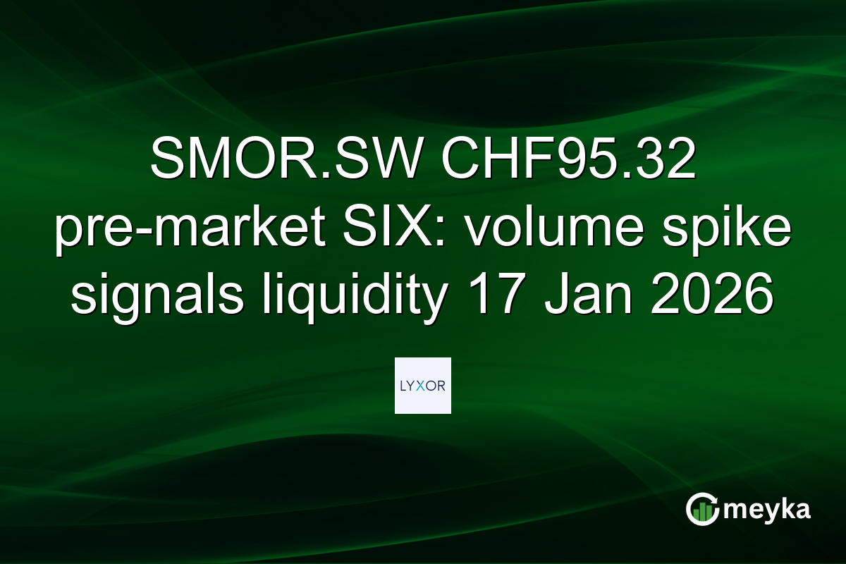 SMOR.SW CHF95.32 pre-market SIX: volume spike signals liquidity 17 Jan 2026