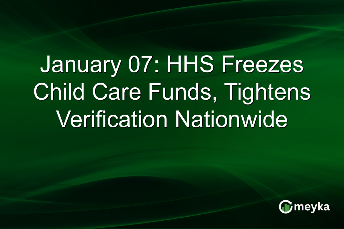 January 07: HHS Freezes Child Care Funds, Tightens Verification Nationwide