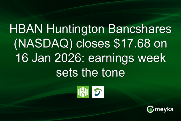 HBAN Huntington Bancshares (NASDAQ) closes $17.68 on 16 Jan 2026: earnings week sets the tone