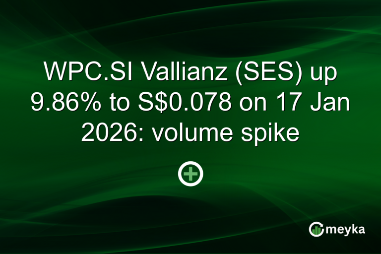WPC.SI Vallianz (SES) up 9.86% to S$0.078 on 17 Jan 2026: volume spike