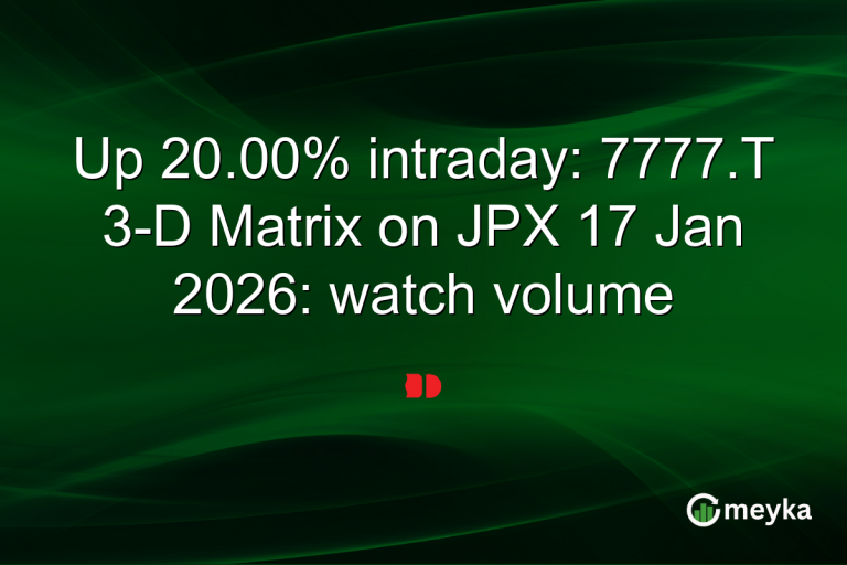 Up 20.00% intraday: 7777.T 3-D Matrix on JPX 17 Jan 2026: watch volume