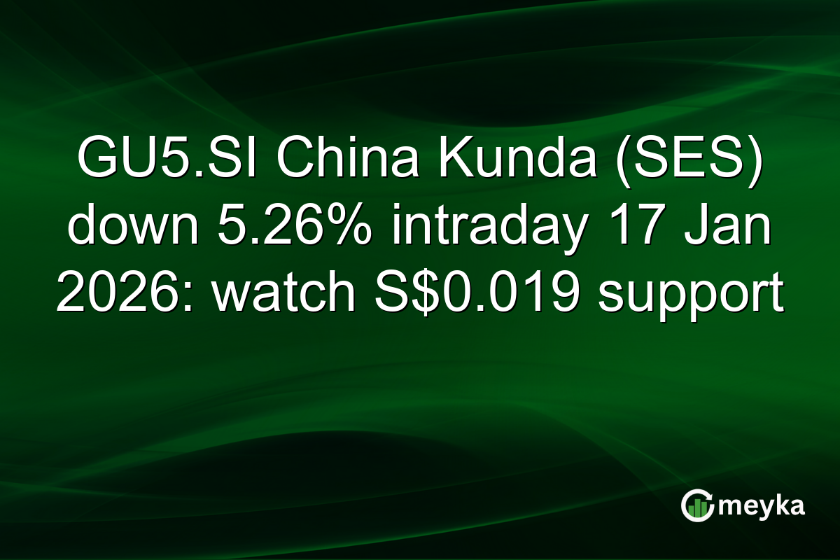 GU5.SI China Kunda (SES) down 5.26% intraday 17 Jan 2026: watch S$0.019 support