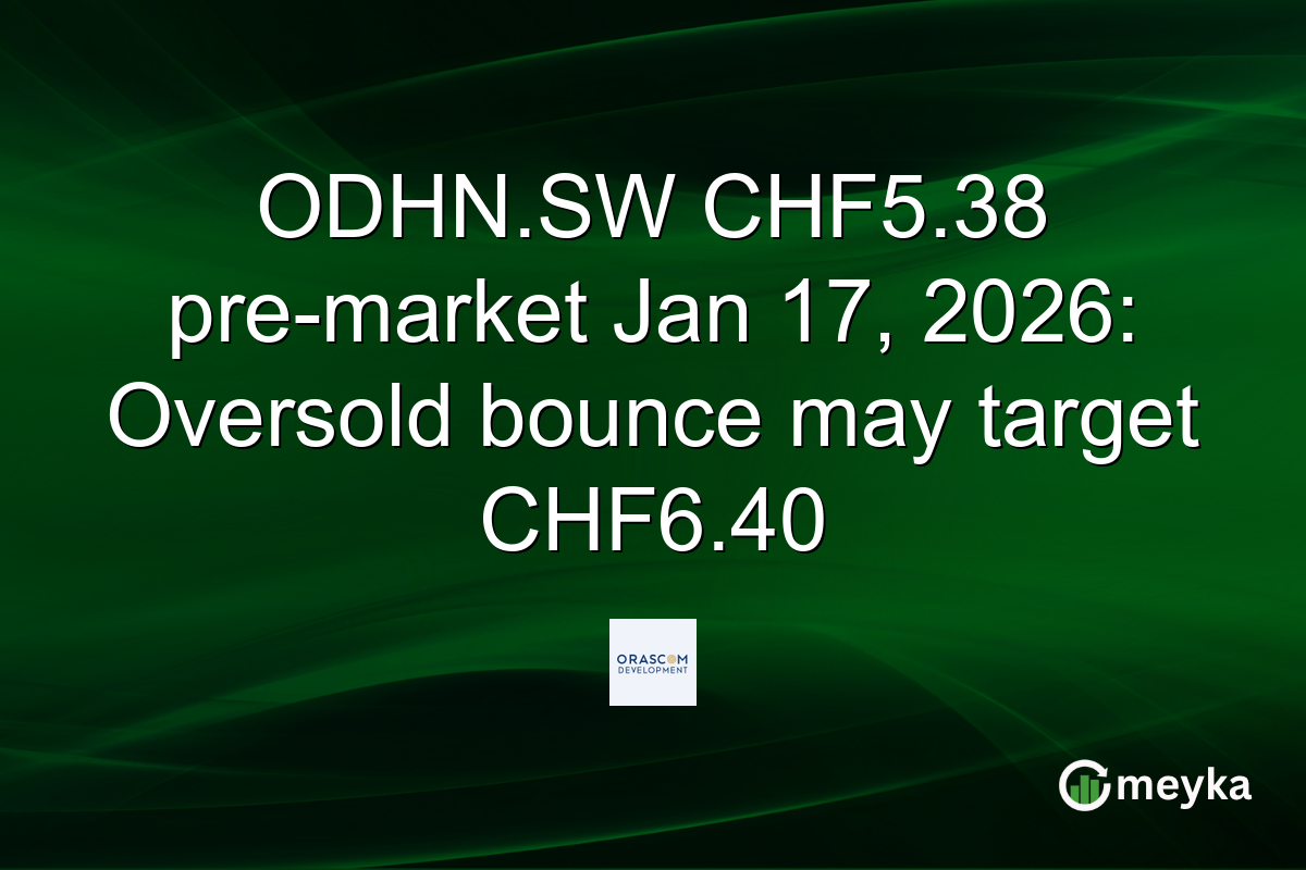 ODHN.SW CHF5.38 pre-market Jan 17, 2026: Oversold bounce may target CHF6.40