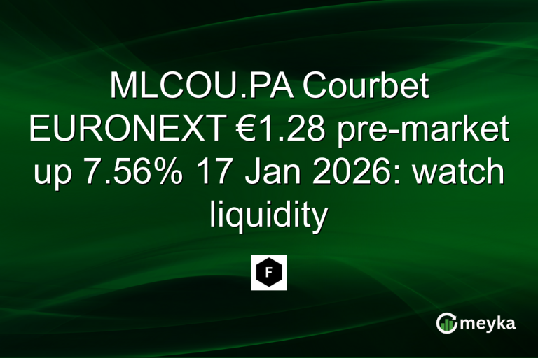 MLCOU.PA Courbet EURONEXT €1.28 pre-market up 7.56% 17 Jan 2026: watch liquidity
