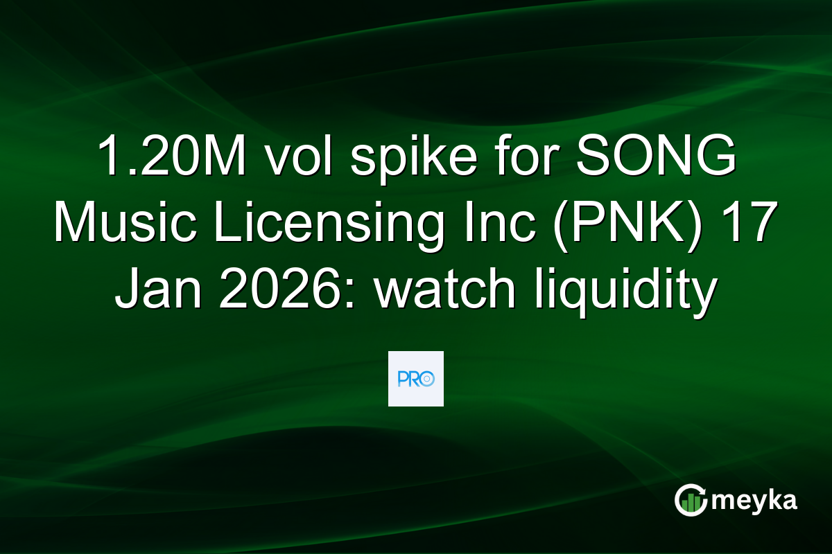 1.20M vol spike for SONG Music Licensing Inc (PNK) 17 Jan 2026: watch liquidity