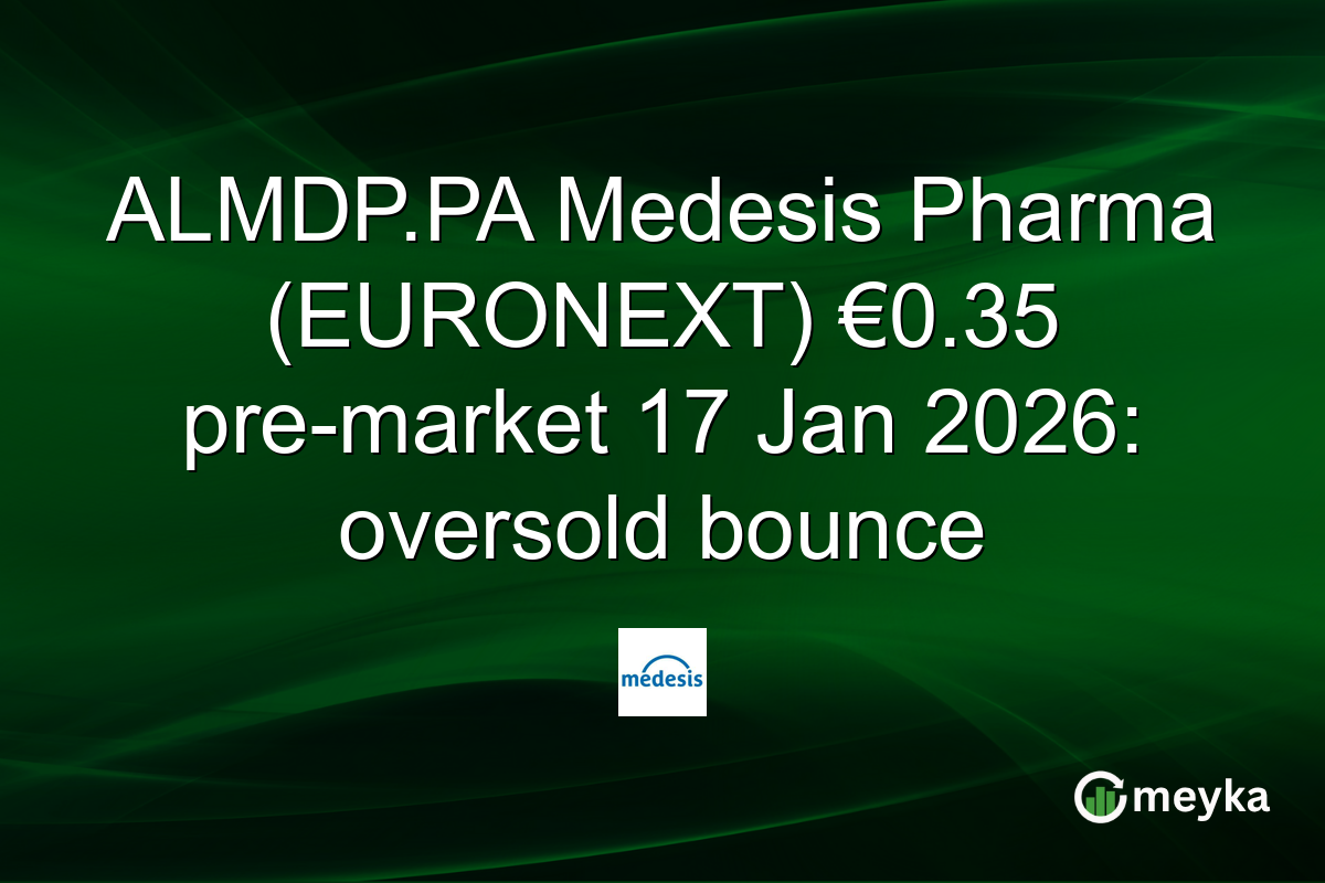 ALMDP.PA Medesis Pharma (EURONEXT) €0.35 pre-market 17 Jan 2026: oversold bounce