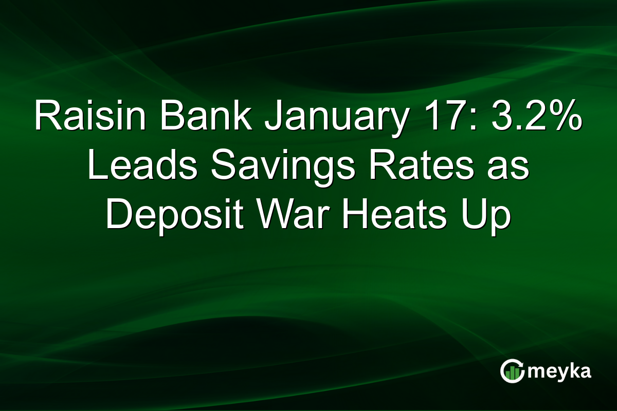 Raisin Bank January 17: 3.2% Leads Savings Rates as Deposit War Heats Up