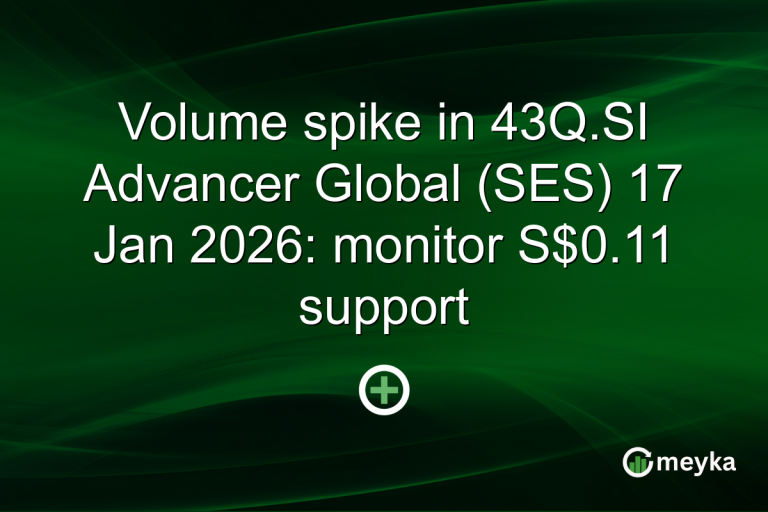 Volume spike in 43Q.SI Advancer Global (SES) 17 Jan 2026: monitor S$0.11 support