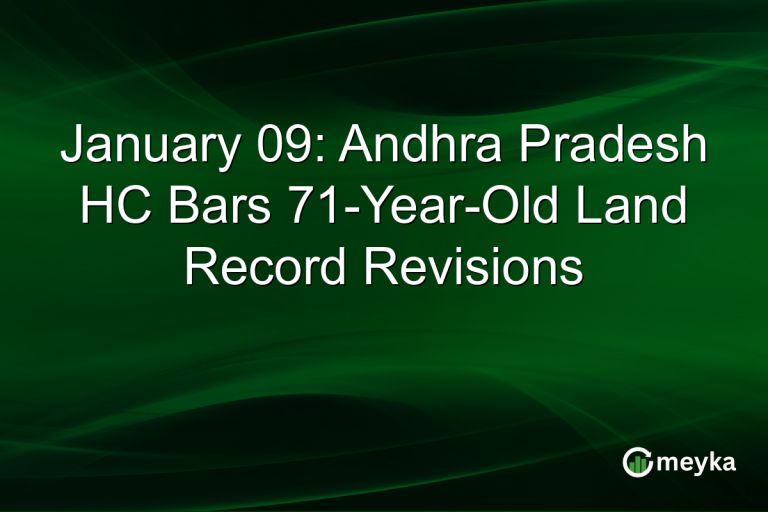 January 09: Andhra Pradesh HC Bars 71-Year-Old Land Record Revisions