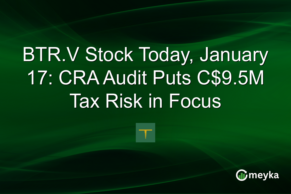 BTR.V Stock Today, January 17: CRA Audit Puts C$9.5M Tax Risk in Focus