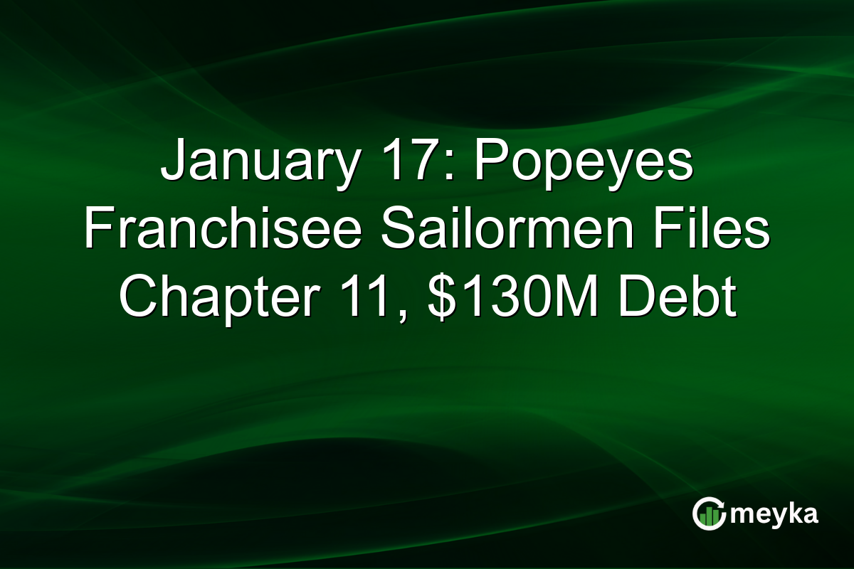 January 17: Popeyes Franchisee Sailormen Files Chapter 11, $130M Debt