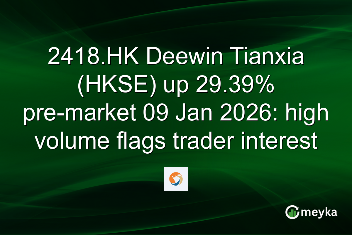 2418.HK Deewin Tianxia (HKSE) up 29.39% pre-market 09 Jan 2026: high volume flags trader interest