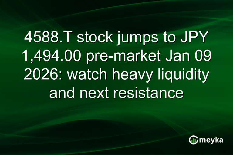 4588.T stock jumps to JPY 1,494.00 pre-market Jan 09 2026: watch heavy liquidity and next resistance