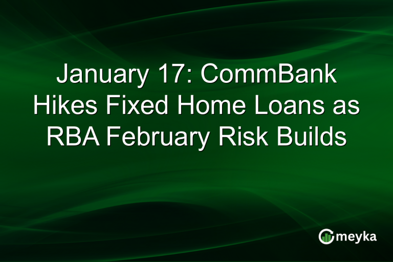 January 17: CommBank Hikes Fixed Home Loans as RBA February Risk Builds