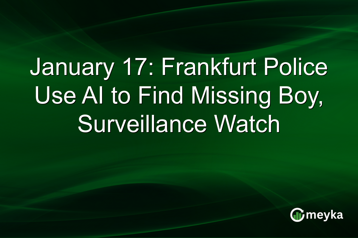 January 17: Frankfurt Police Use AI to Find Missing Boy, Surveillance Watch