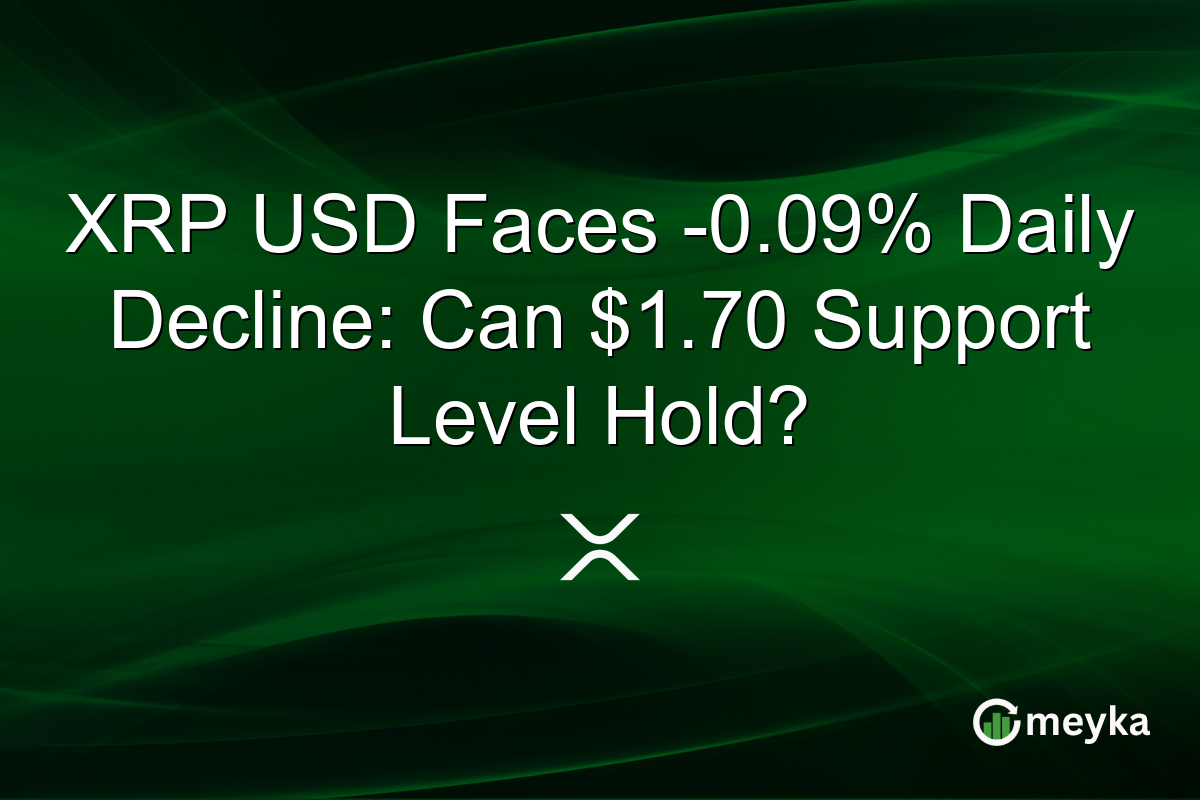 XRP USD Faces -0.09% Daily Decline: Can $1.70 Support Level Hold?