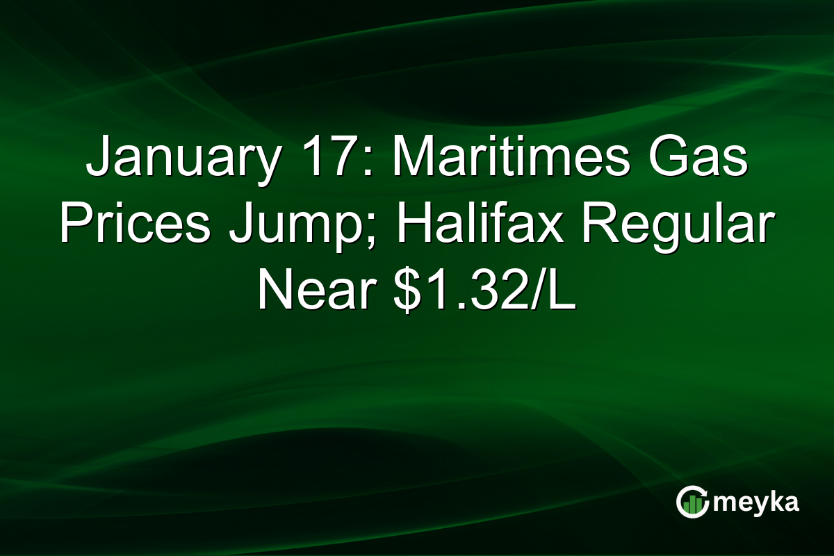 January 17: Maritimes Gas Prices Jump; Halifax Regular Near $1.32/L