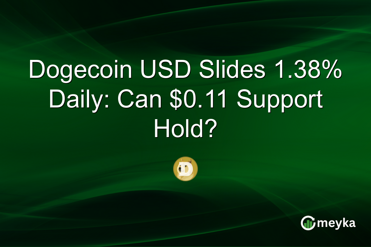 Dogecoin USD Slides 1.38% Daily: Can $0.11 Support Hold?