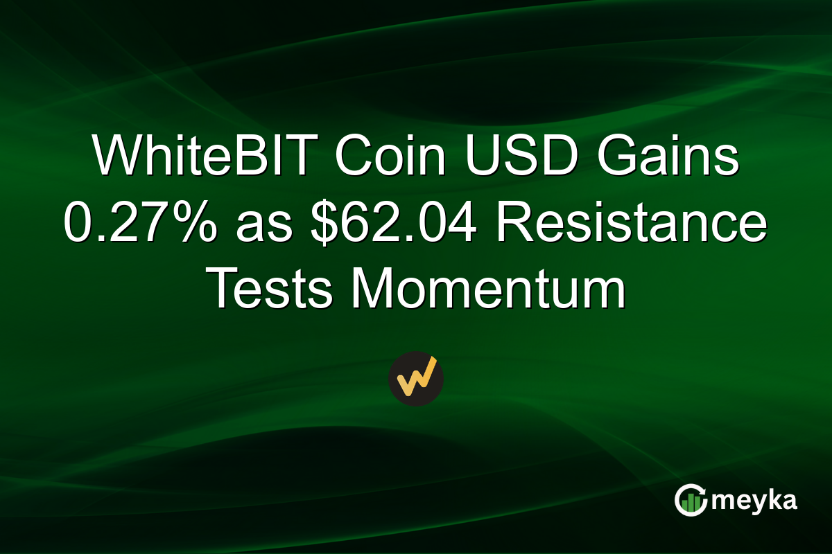 WhiteBIT Coin USD Gains 0.27% as $62.04 Resistance Tests Momentum