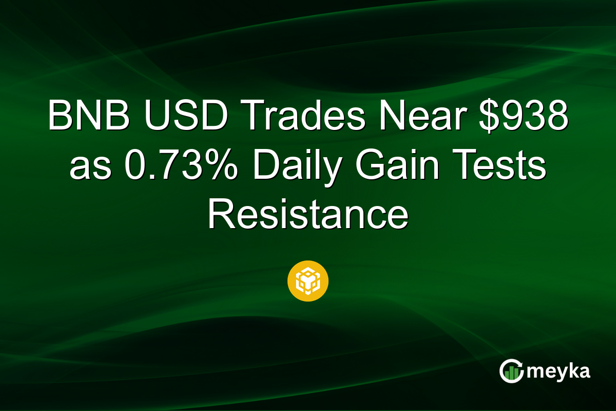 BNB USD Trades Near $938 as 0.73% Daily Gain Tests Resistance
