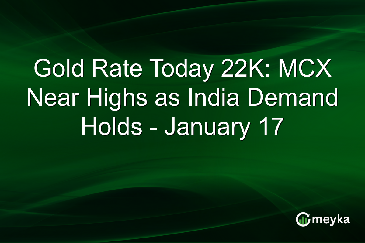 Gold Rate Today 22K: MCX Near Highs as India Demand Holds - January 17