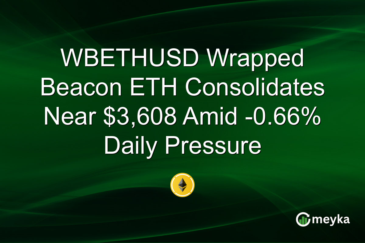 WBETHUSD Wrapped Beacon ETH Consolidates Near $3,608 Amid -0.66% Daily Pressure