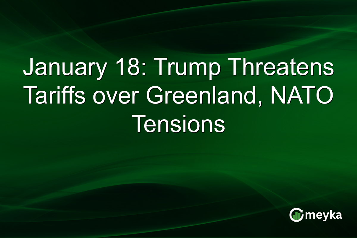 January 18: Trump Threatens Tariffs over Greenland, NATO Tensions