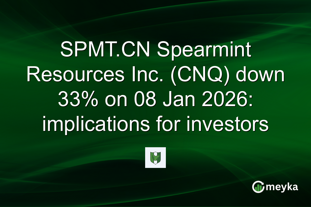 SPMT.CN Spearmint Resources Inc. (CNQ) down 33% on 08 Jan 2026: implications for investors