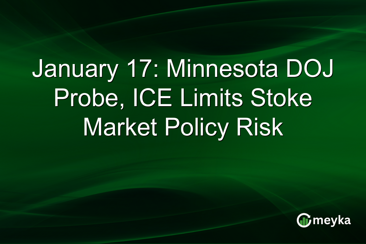 January 17: Minnesota DOJ Probe, ICE Limits Stoke Market Policy Risk