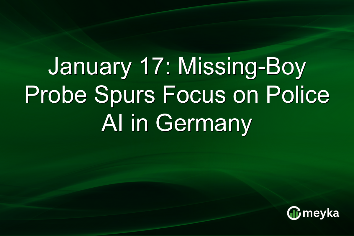 January 17: Missing-Boy Probe Spurs Focus on Police AI in Germany