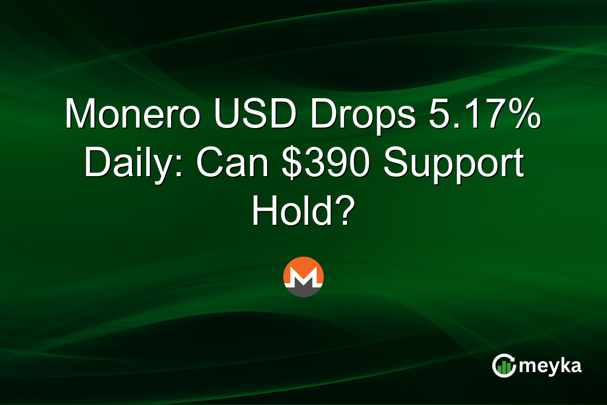 Monero USD Drops 5.17% Daily: Can $390 Support Hold?