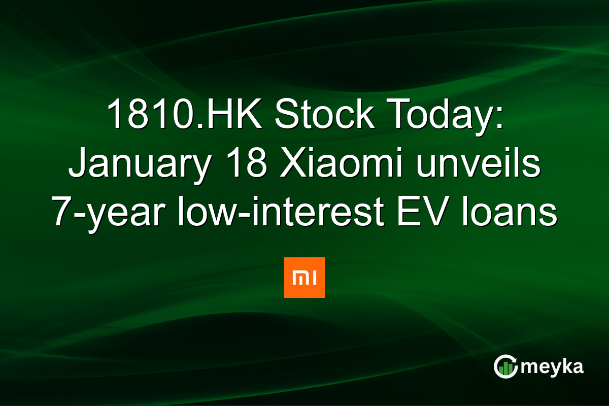 1810.HK Stock Today: January 18 Xiaomi unveils 7-year low-interest EV loans