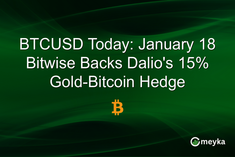 BTCUSD Today: January 18 Bitwise Backs Dalio's 15% Gold-Bitcoin Hedge