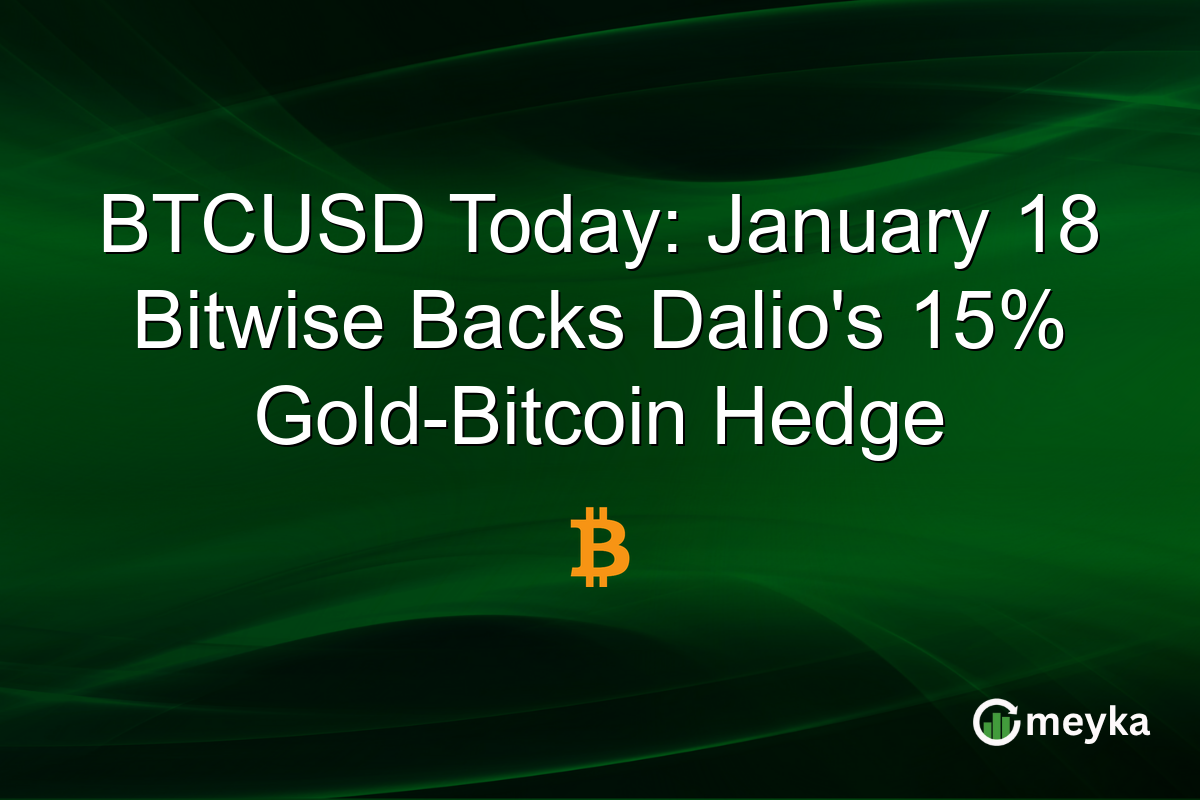 BTCUSD Today: January 18 Bitwise Backs Dalio's 15% Gold-Bitcoin Hedge