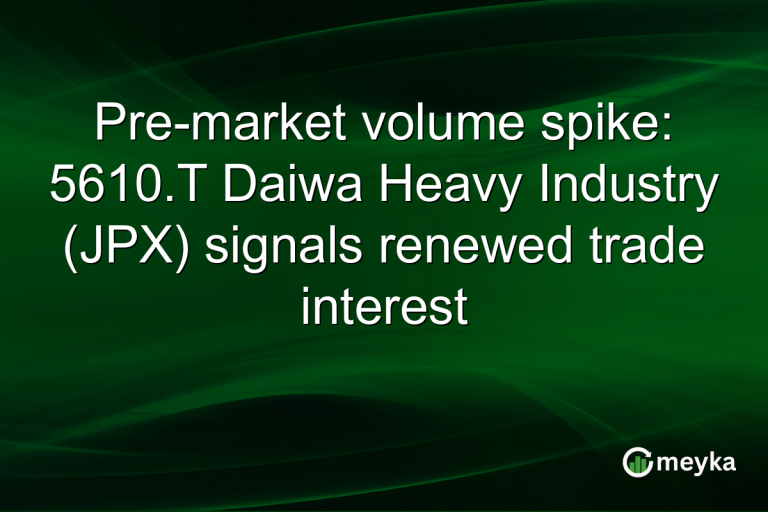 Pre-market volume spike: 5610.T Daiwa Heavy Industry (JPX) signals renewed trade interest