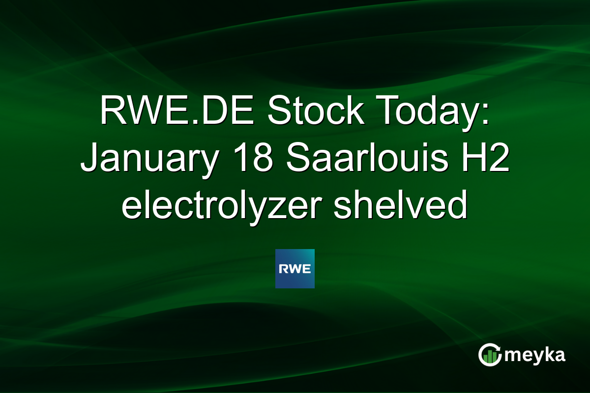 RWE.DE Stock Today: January 18 Saarlouis H2 electrolyzer shelved