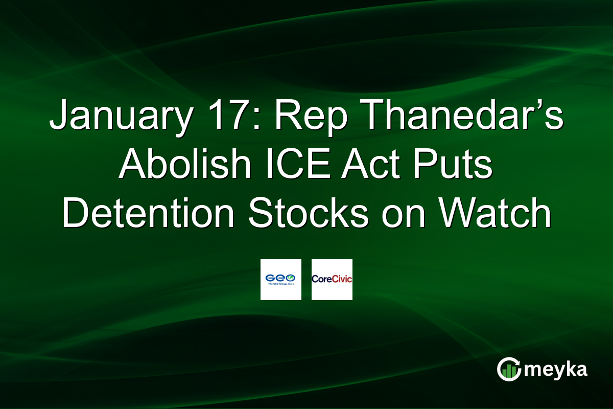 January 17: Rep Thanedar’s Abolish ICE Act Puts Detention Stocks on Watch