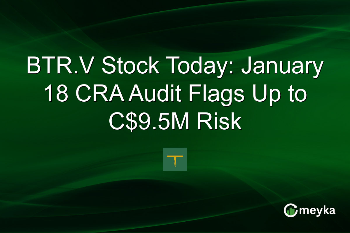 BTR.V Stock Today: January 18 CRA Audit Flags Up to C$9.5M Risk