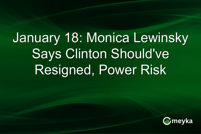 January 18: Monica Lewinsky Says Clinton Should've Resigned, Power Risk