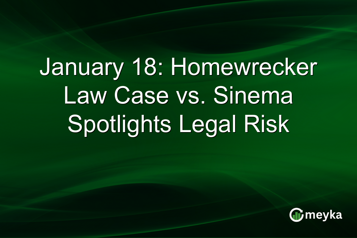 January 18: Homewrecker Law Case vs. Sinema Spotlights Legal Risk