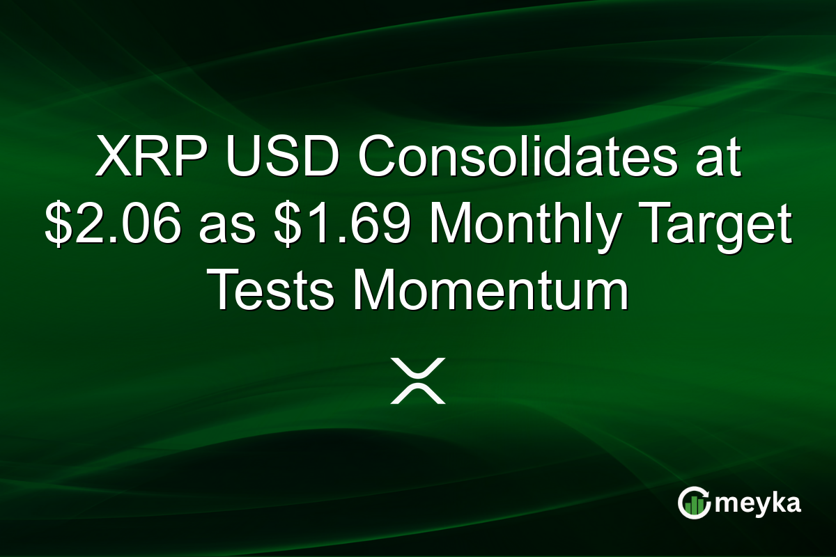 XRP USD Consolidates at $2.06 as $1.69 Monthly Target Tests Momentum