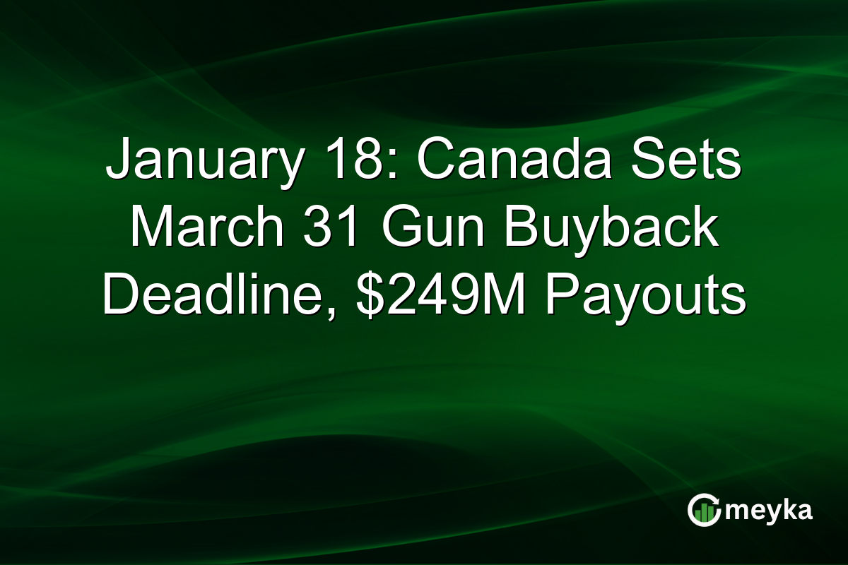 January 18: Canada Sets March 31 Gun Buyback Deadline, $249M Payouts